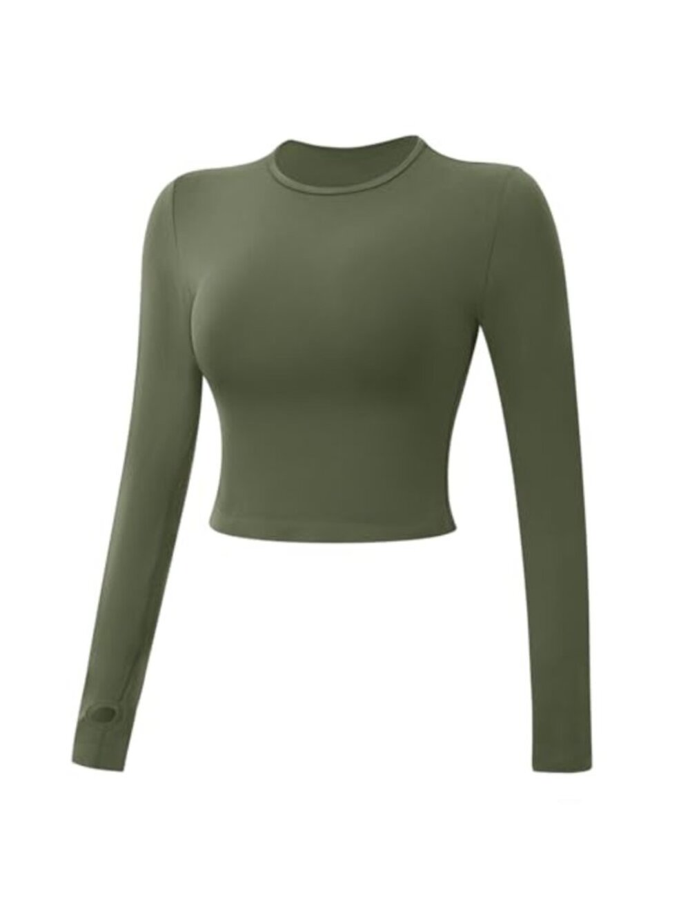 Seamless Long Sleeve Athletic Shirt with Thumb Hole - Women's Compression Gym